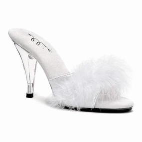 405-SASHA Marabou  | White Genuine Satin