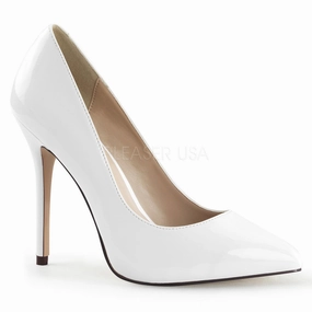 5 Inch Heel AMUSE-20 White Patent