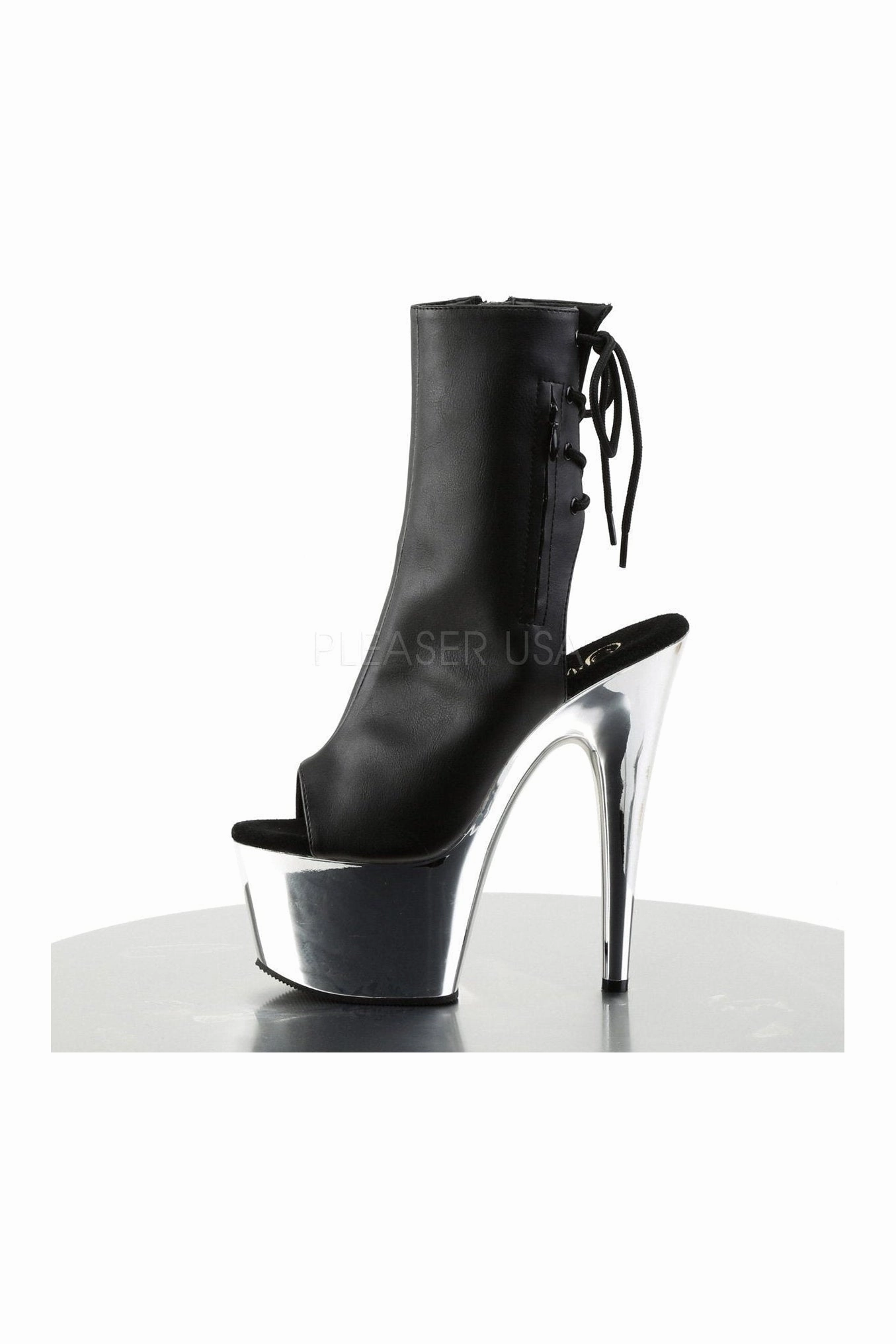 ADORE-1018 Platform Boot  | Black Faux Leather