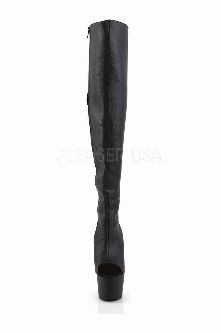ADORE-3019 Platform Boot  | Black Faux Leather