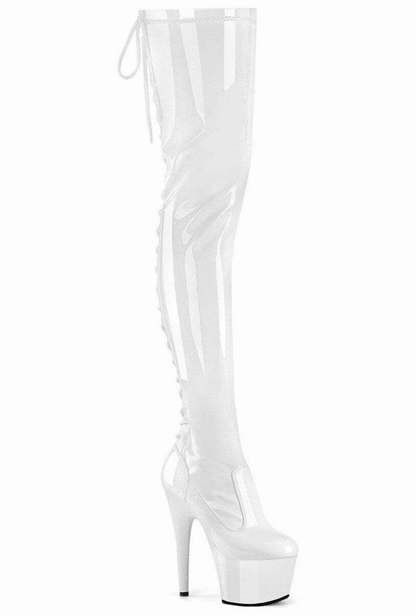 ADORE-3850 White Patent Thigh Boot