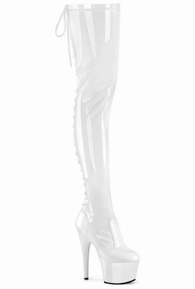 ADORE-3850 White Patent Thigh Boot