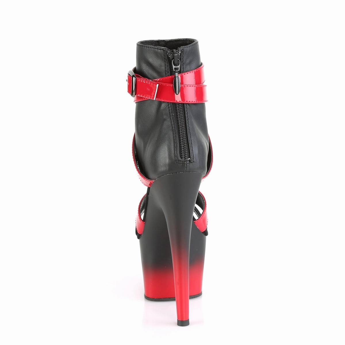 ADORE-700-15  Black Faux Leather-Red Patent/Black-Red Matte