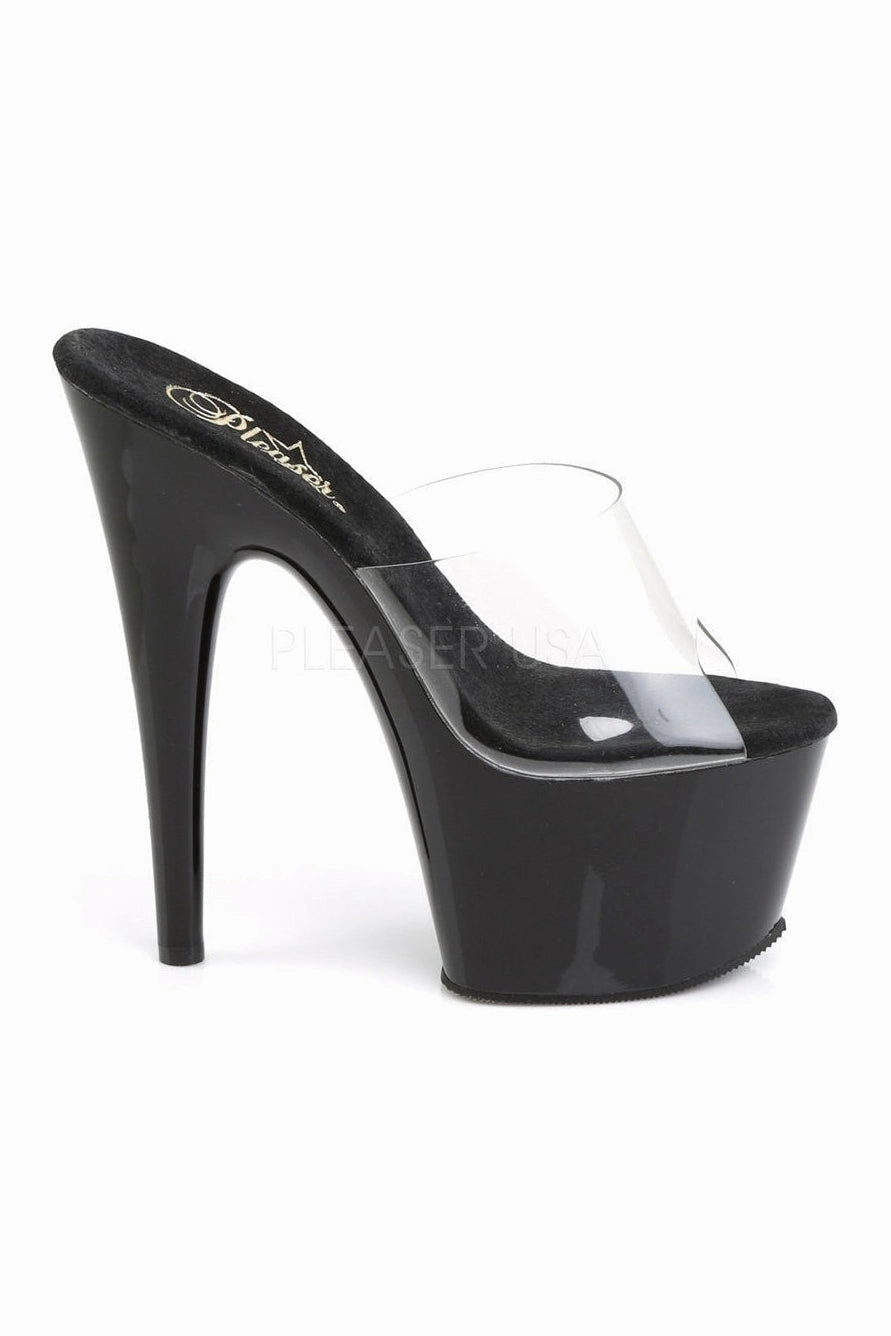 ADORE-701 Platform Slide  | Black Vinyl