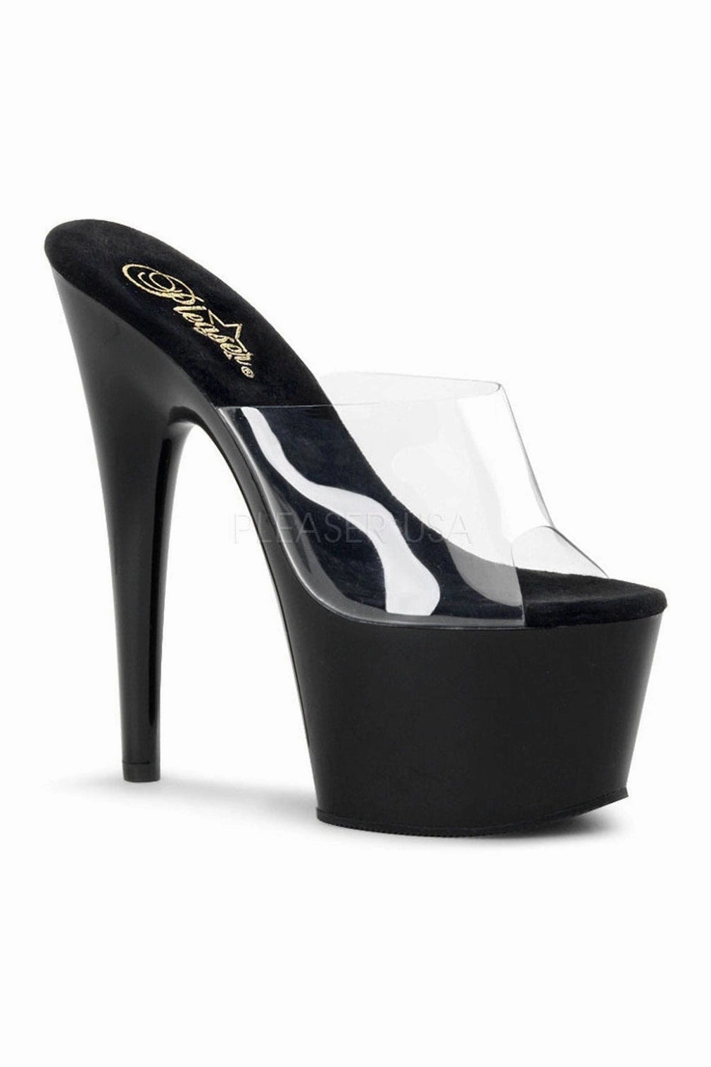 ADORE-701 Platform Slide  | Black Vinyl