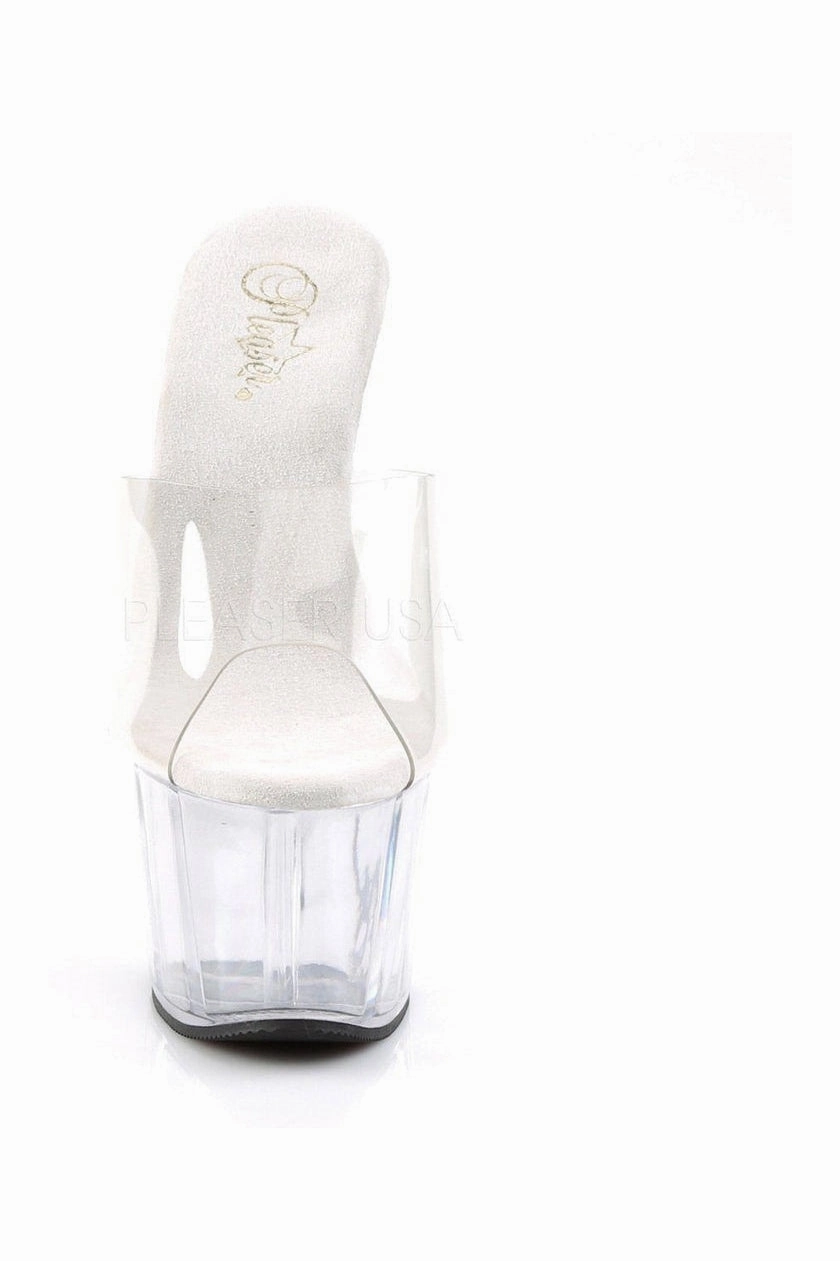 ADORE-701 Platform Slide  | Clear Vinyl