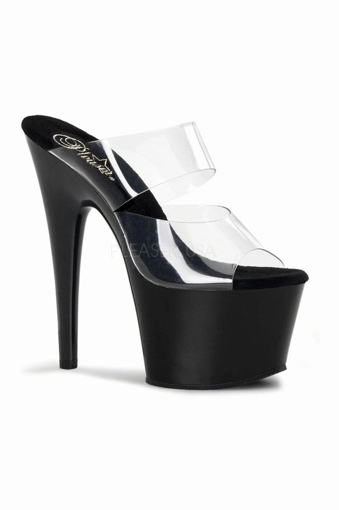 ADORE-702 Platform Slide  | Black Vinyl