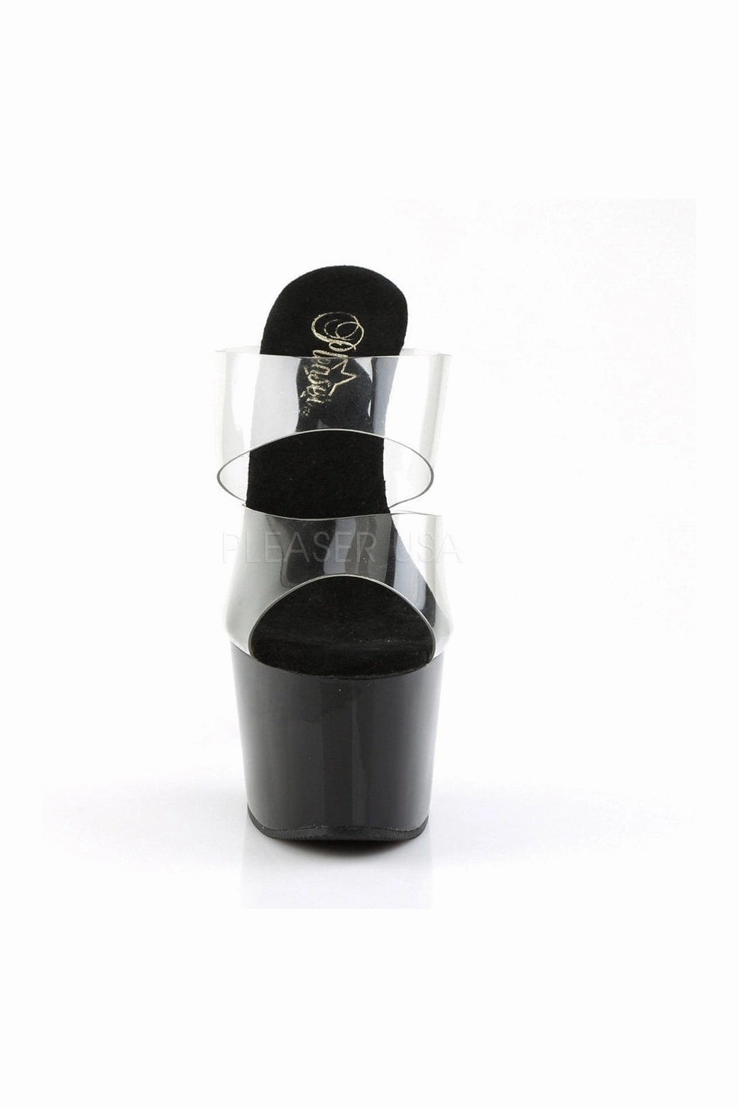 ADORE-702 Platform Slide  | Black Vinyl
