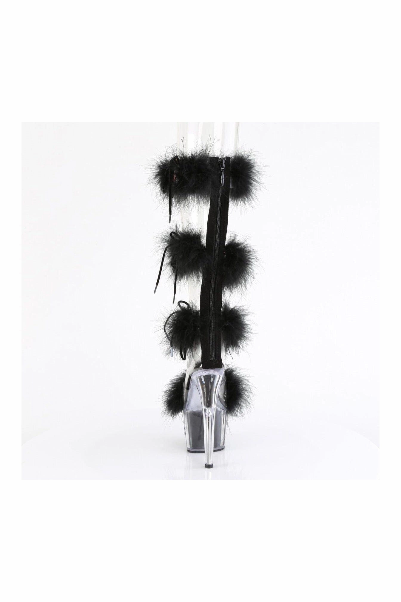 ADORE-728F Clear Marabou Sandal