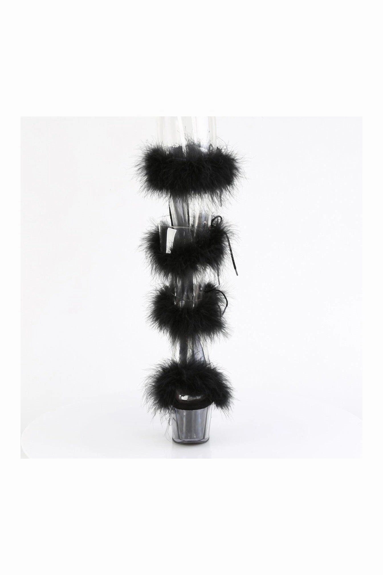 ADORE-728F Clear Marabou Sandal