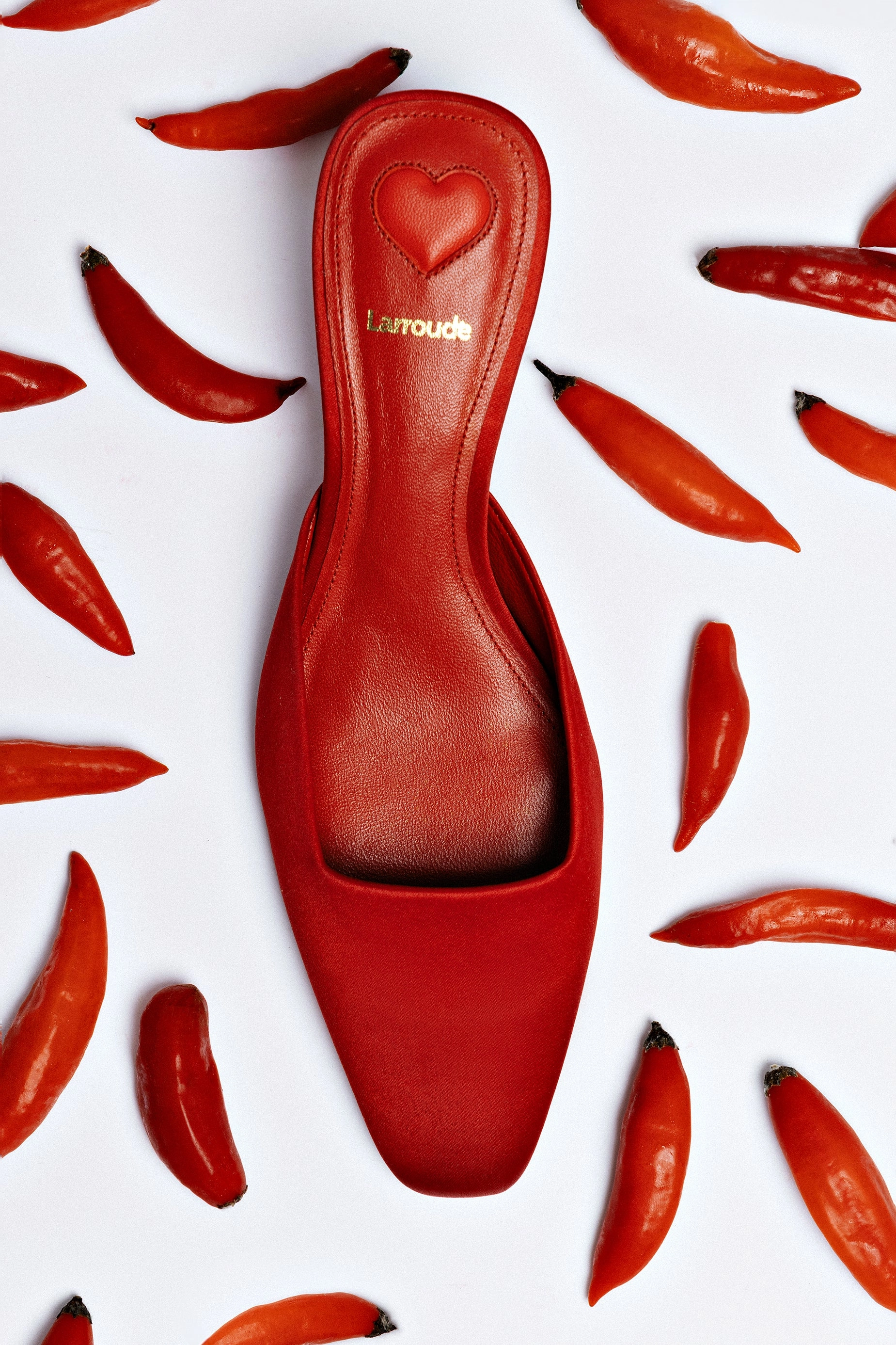 Amal Mule In Cherry Satin