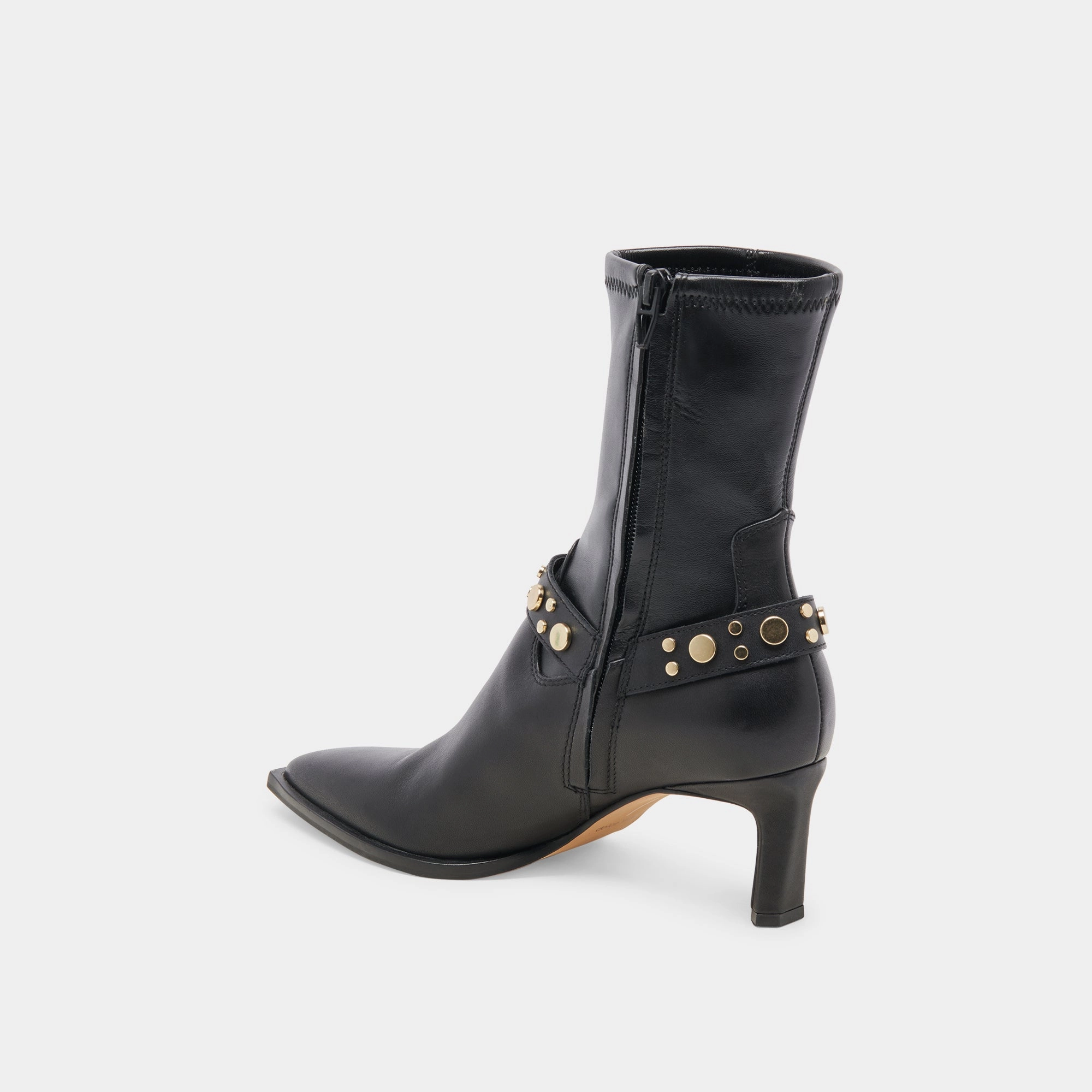 ARYA STUD BOOTS BLACK LEATHER