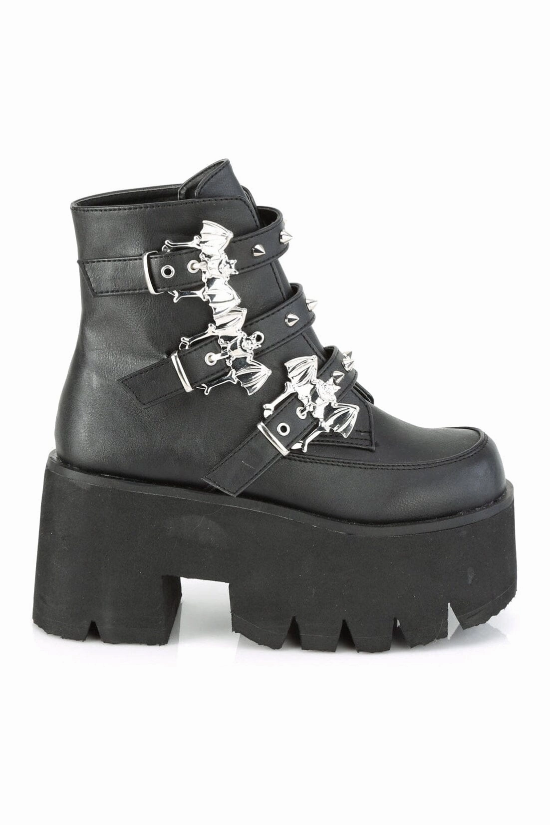 ASHES-55 Black Vegan Leather Ankle Boot