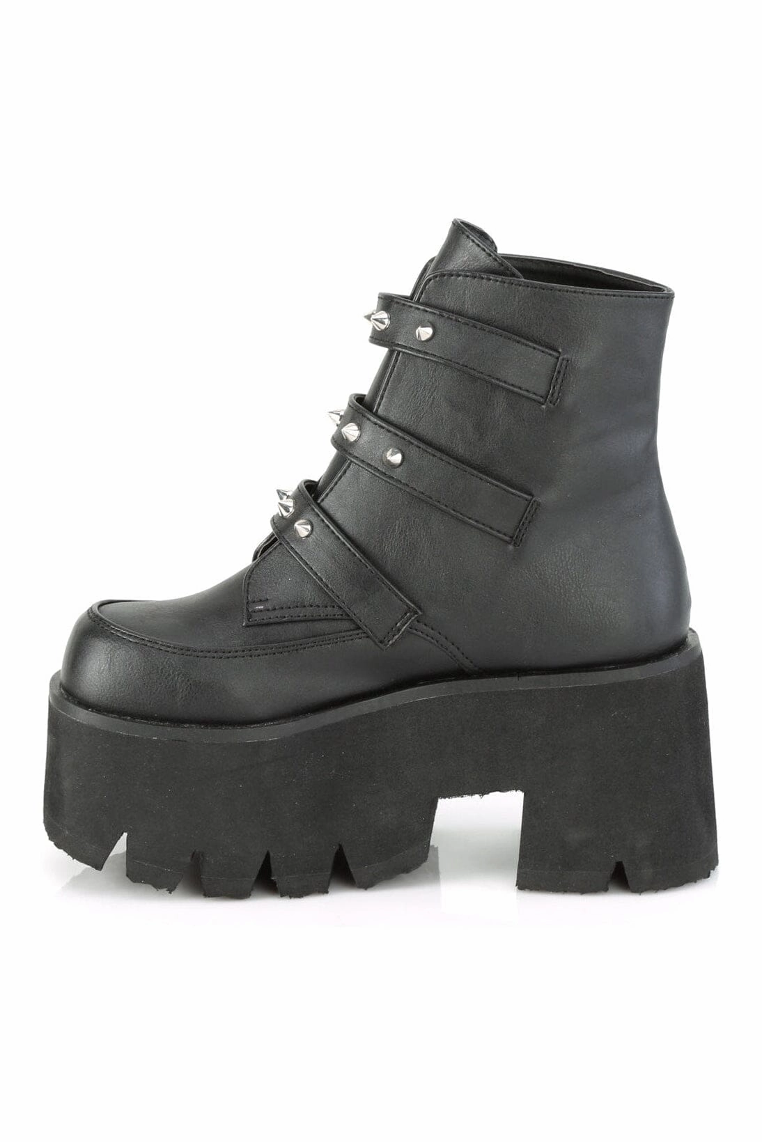 ASHES-55 Black Vegan Leather Ankle Boot