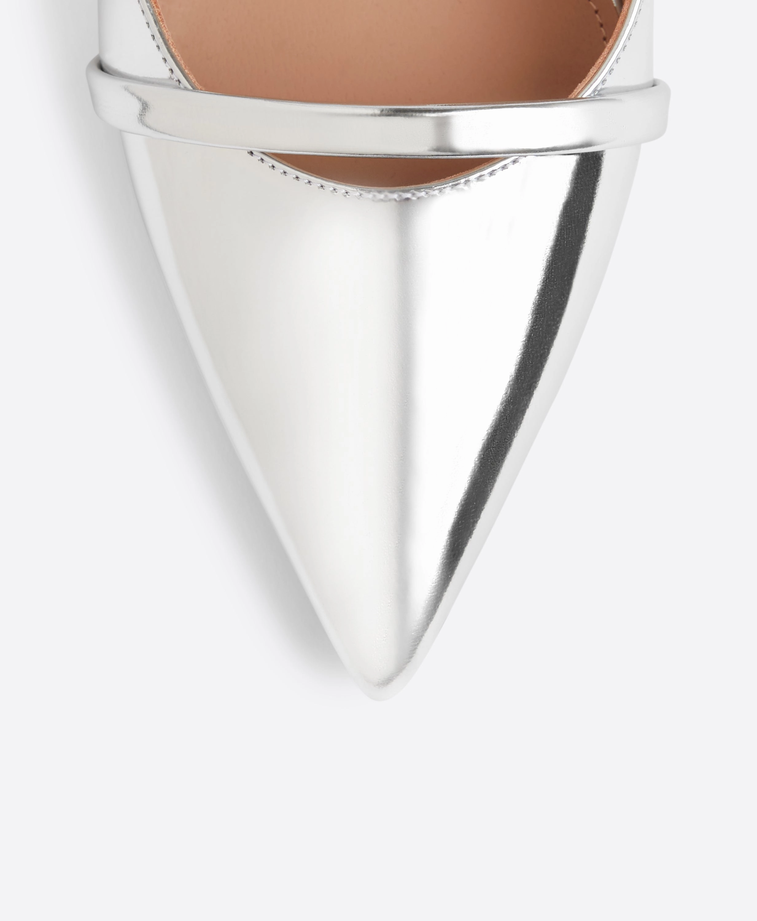 Aurora 90 Silver  Leather Heeled Mules