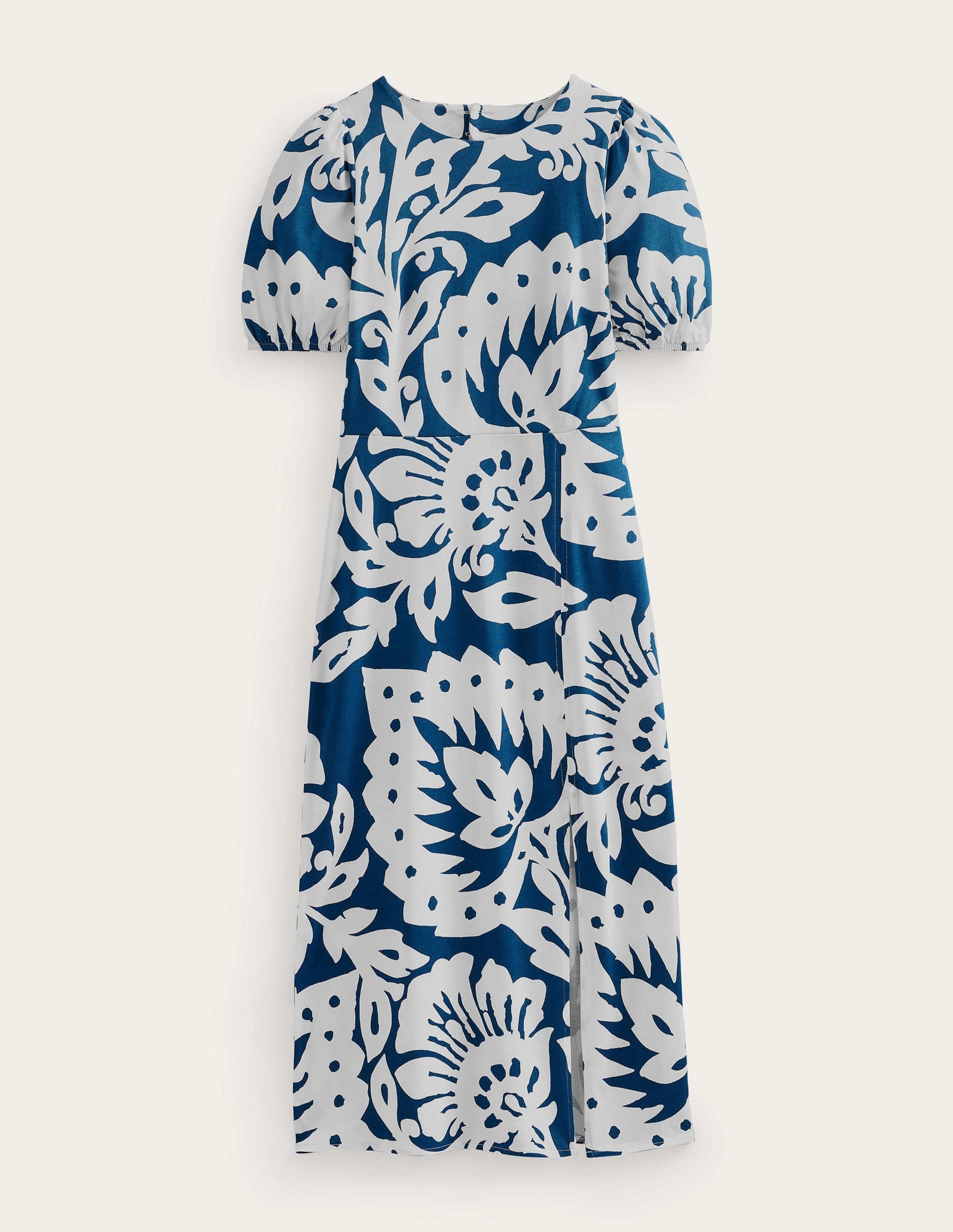 Back Detail Jersey Midi Dress-Sapphire, Oak Terrace