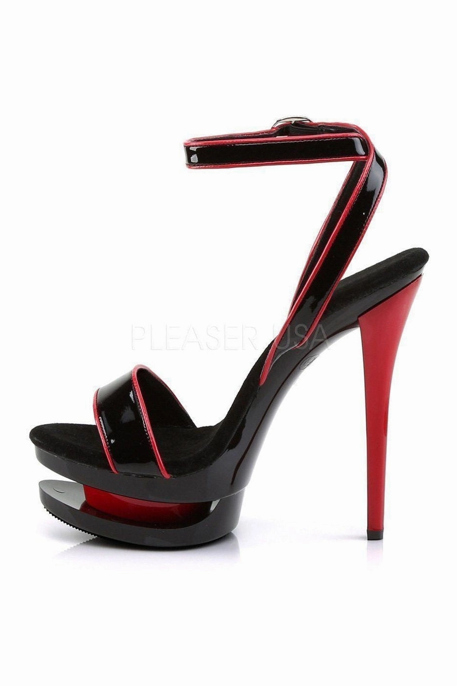 BLONDIE-631-2 Platform Sandal  | Black Patent