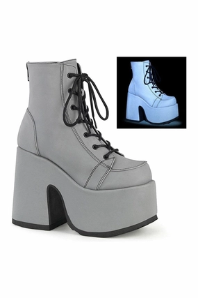 CAMEL-203 Ankle Boot | Grey Faux Leather