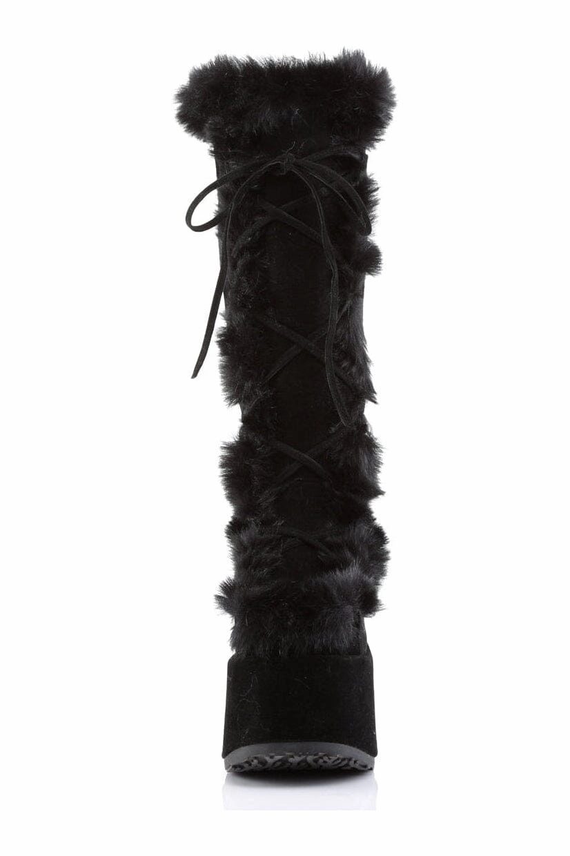 CAMEL-311 Black Vegan Leather Knee Boot