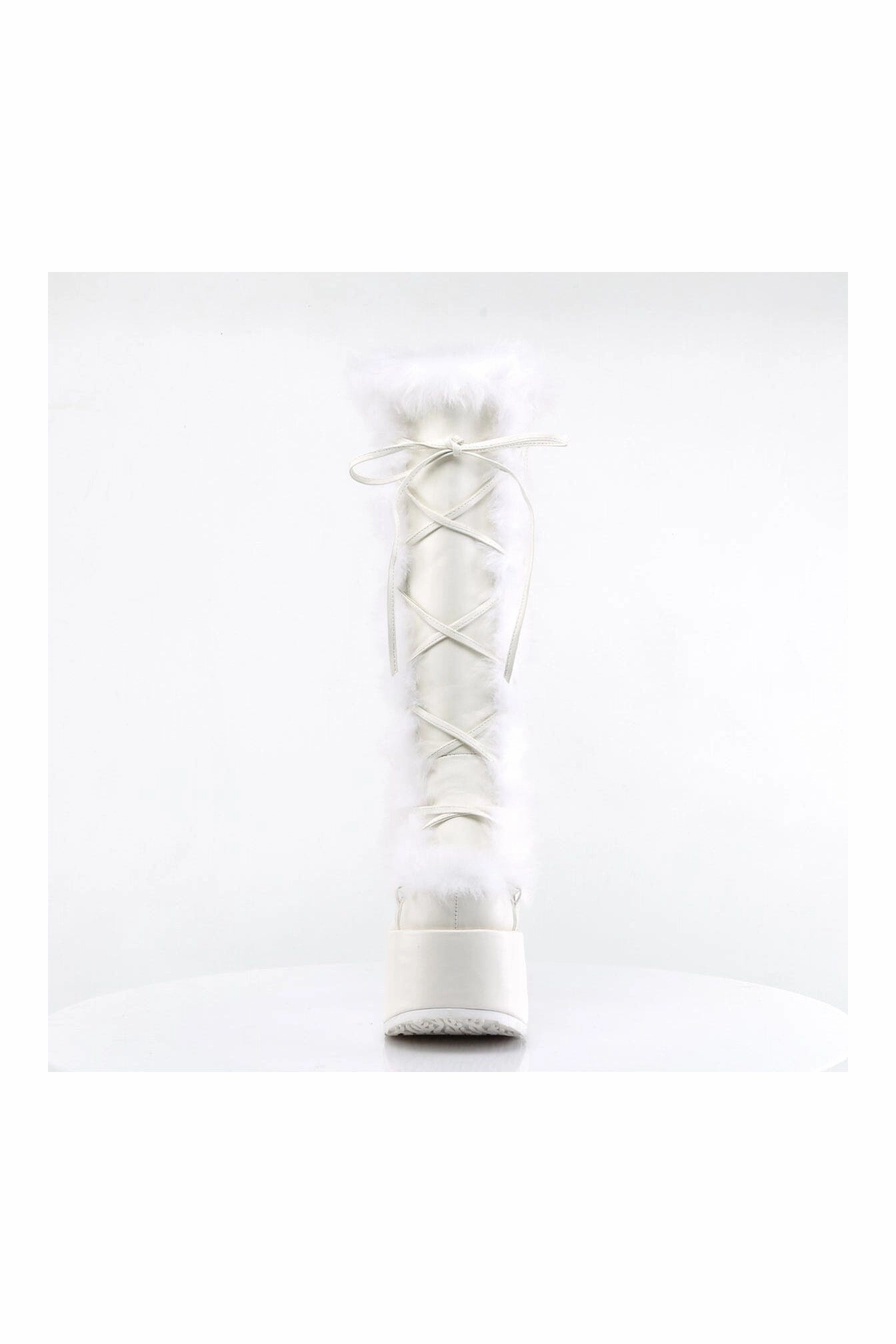 CAMEL-311 White Vegan Leather Knee Boot