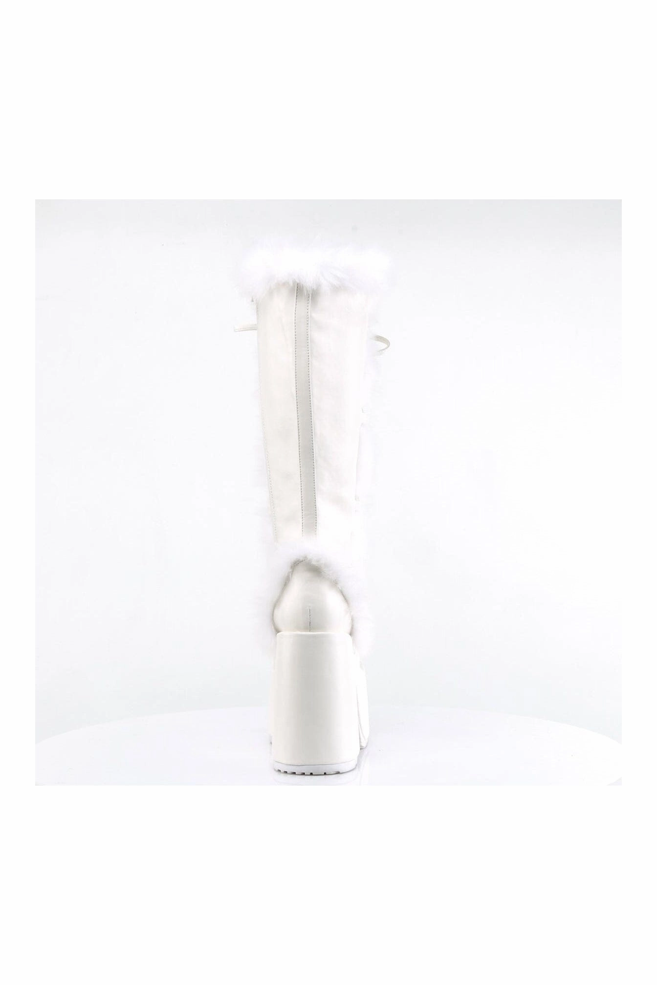 CAMEL-311 White Vegan Leather Knee Boot