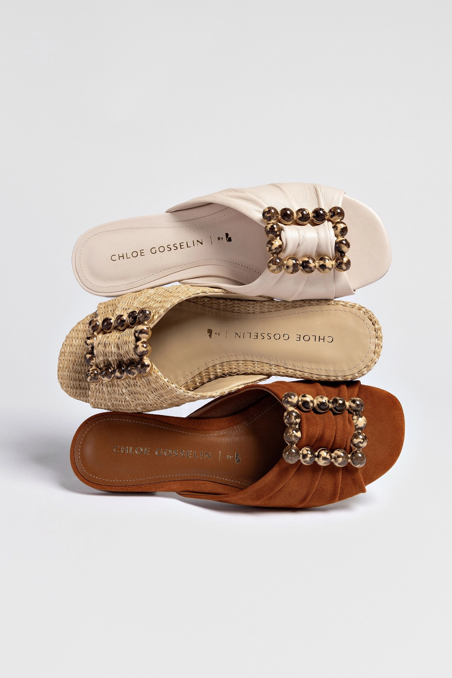 Chloe Gosselin by Larroudé Nova Flat In Natural Raffia