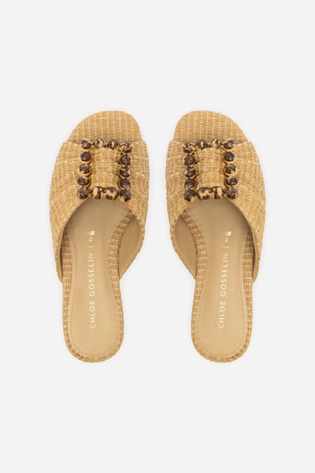 Chloe Gosselin by Larroudé Nova Flat In Natural Raffia