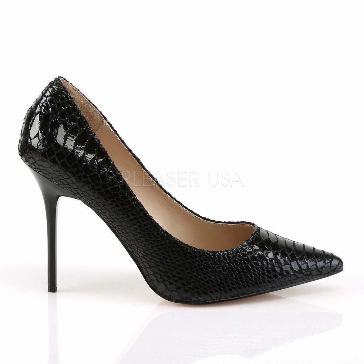 CLASSIQUE-20SP  Black Snake-Print Leather