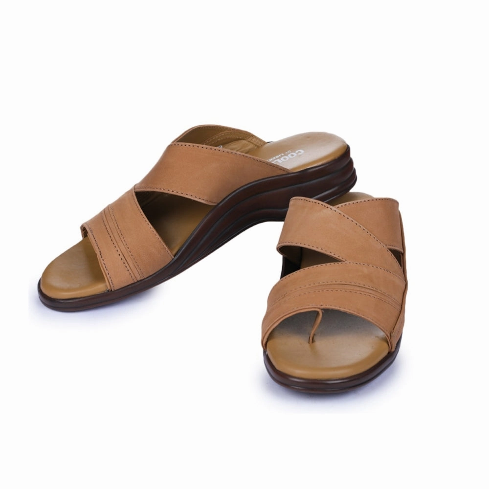 Coolers Casual Brown Slippers For Men 7123-79 By Liberty