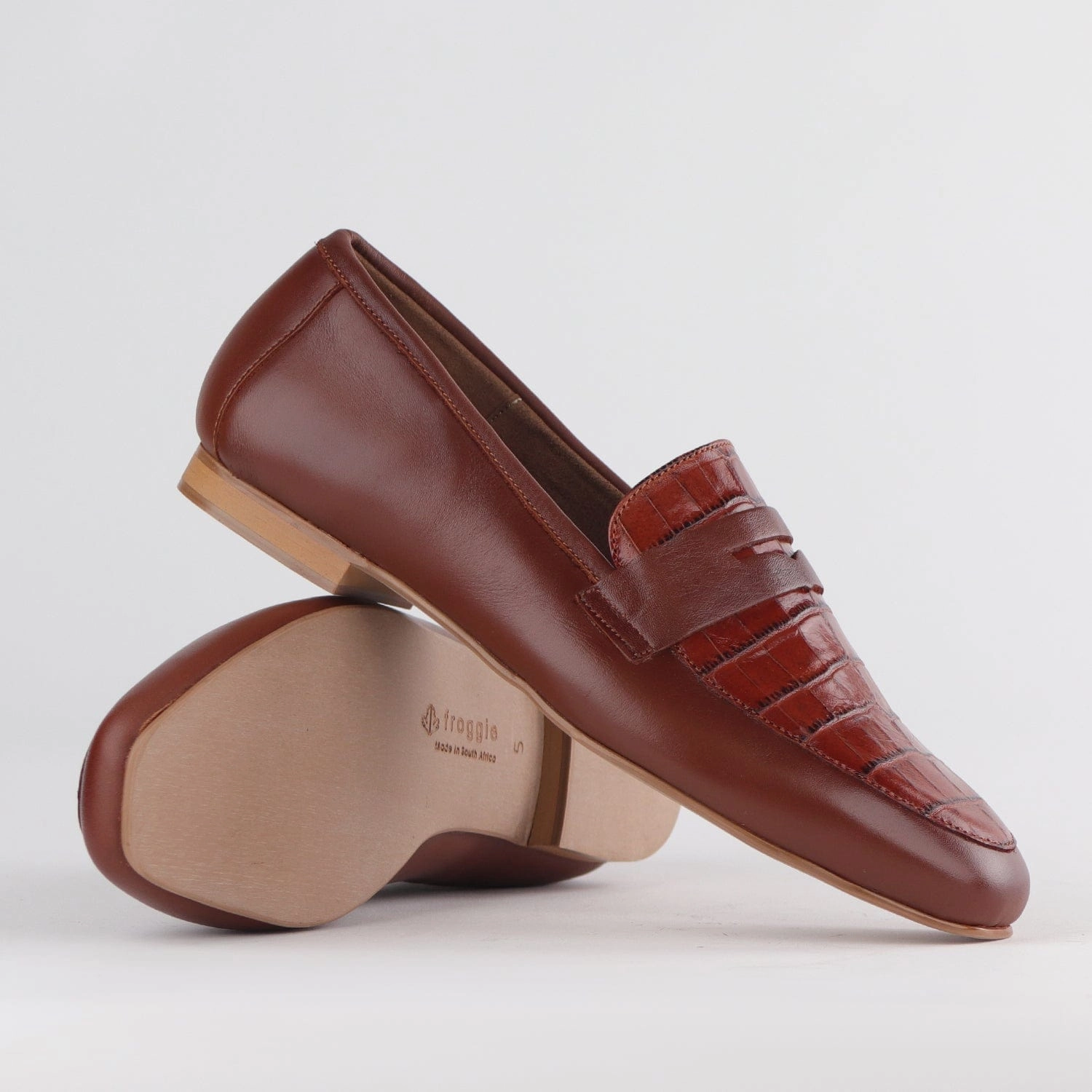 Croc Penny Loafer in Chestnut Multi - 12587