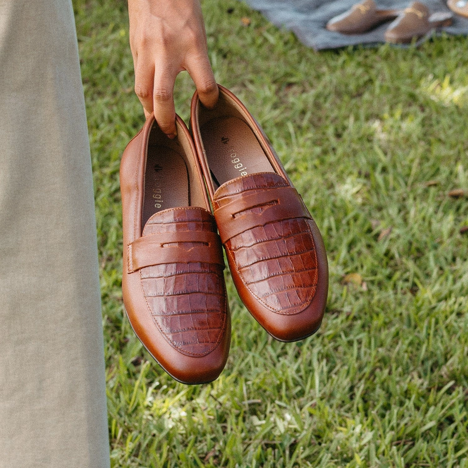 Croc Penny Loafer in Chestnut Multi - 12587