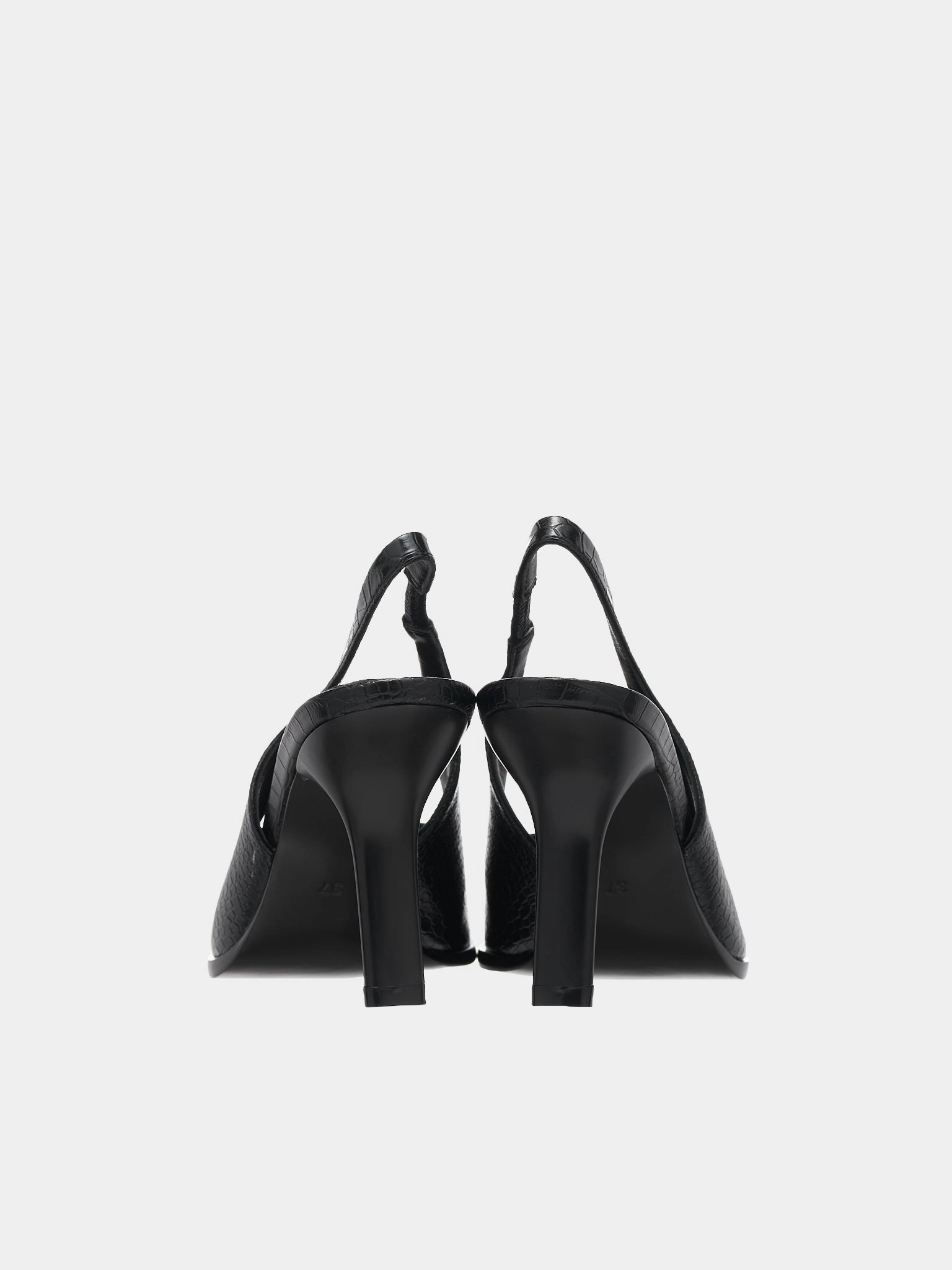 Croc Slingback Heels (HEEL-01-BLACK)