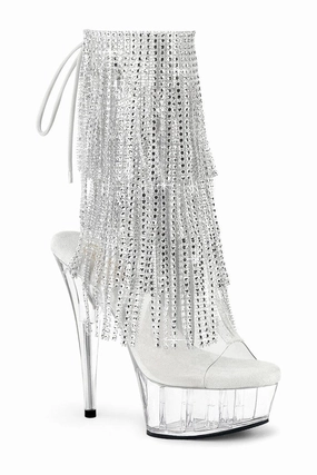DELIGHT-1017RSF Clear Vinyl Ankle Boot