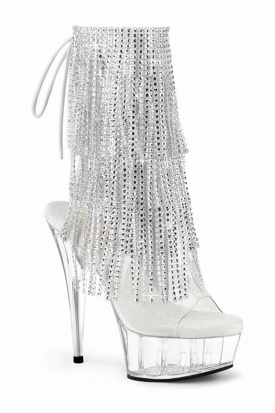 DELIGHT-1017RSF Clear Vinyl Ankle Boot
