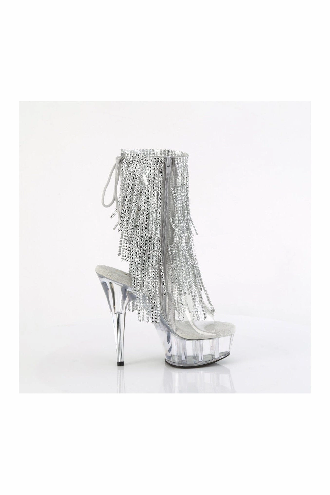 DELIGHT-1017RSF Clear Vinyl Ankle Boot