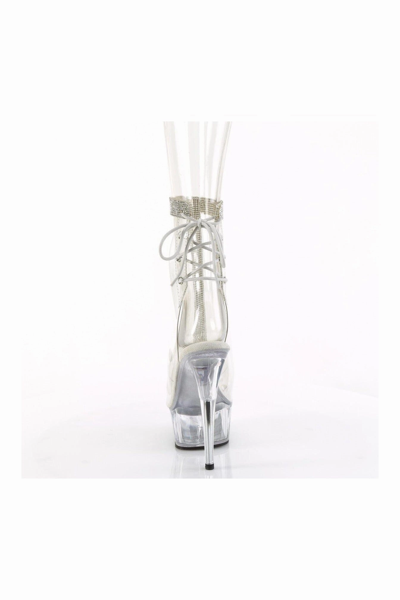DELIGHT-1018C-2RS Clear Vinyl Ankle Boot
