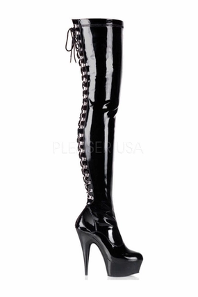 DELIGHT-3063 Platform Boot  | Black Patent