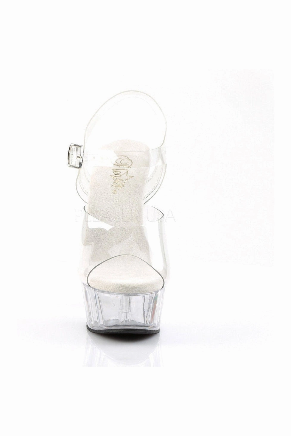 DELIGHT-608 Platform Sandal  | Clear Vinyl