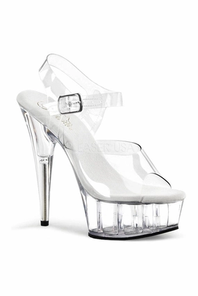 DELIGHT-608 Platform Sandal  | Clear Vinyl
