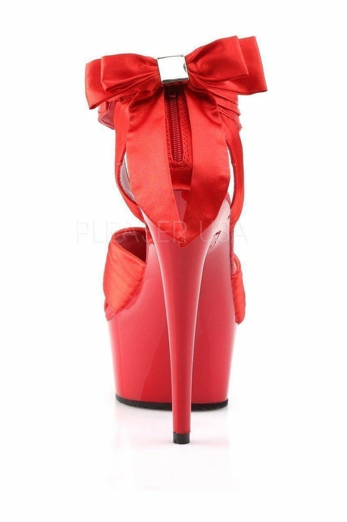 DELIGHT-668 Platform Sandal  | Red Genuine Satin