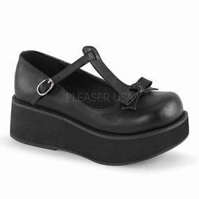 Demonia SPRITE-03 Black Vegan Leather Shoes