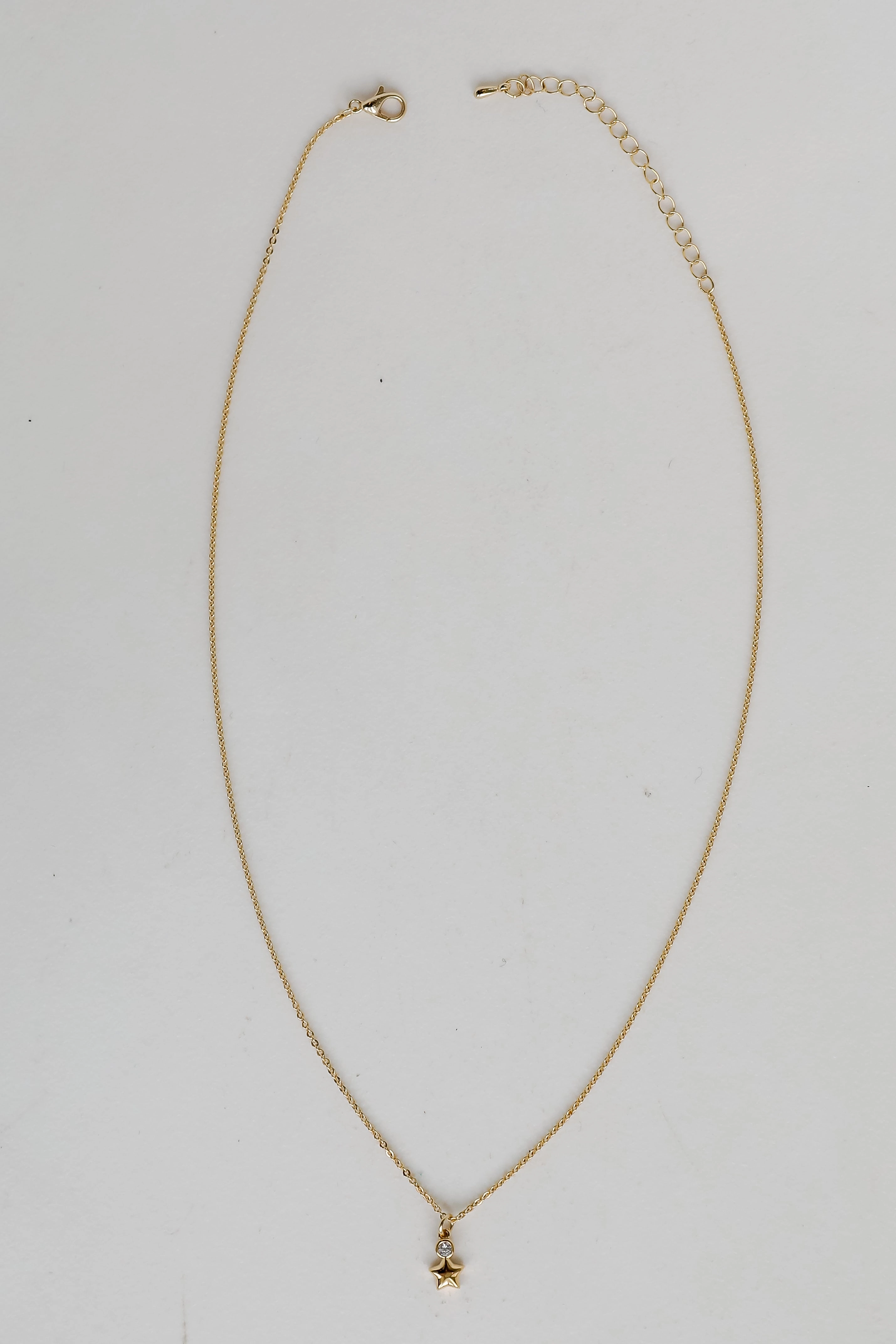 Eleanor Gold Rhinestone Star Charm Necklace