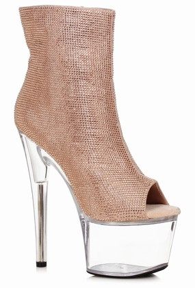 Ellie 709-LAVISH 7" Platform Shimmering Ankle Boot