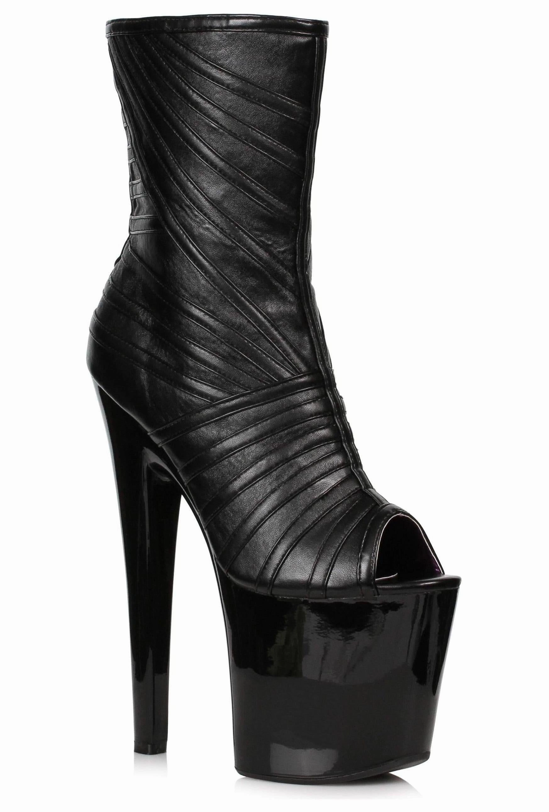 Ellie 821-PICTO 8" Platform Open Toe Ankle Boot