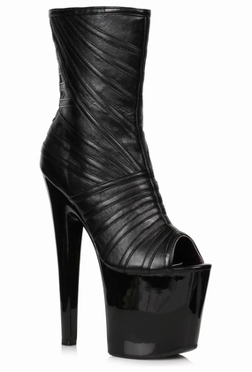 Ellie 821-PICTO 8" Platform Open Toe Ankle Boot