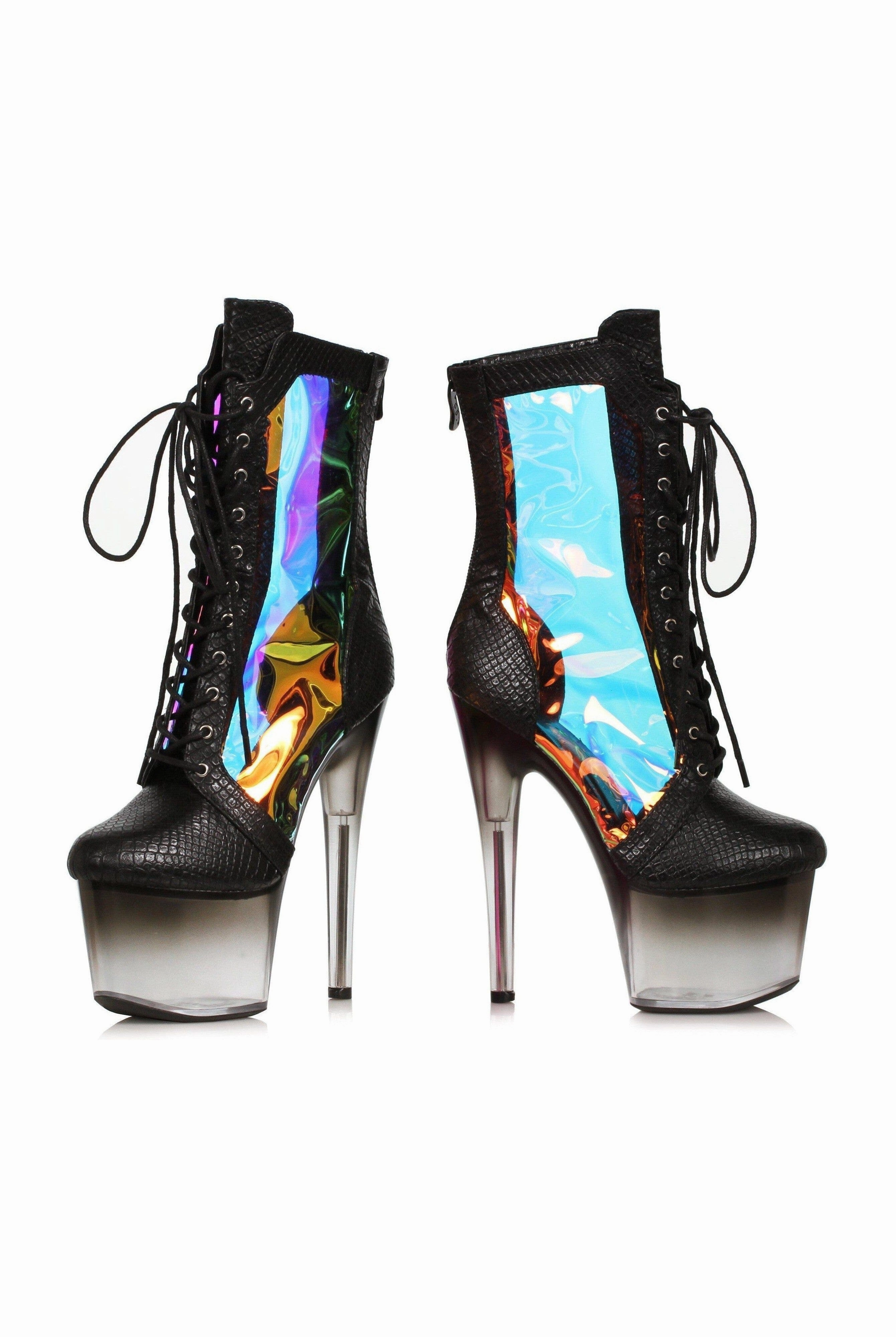 Ellie Shoes 709-TRACY Stiletto Hologram Ankle Bootie