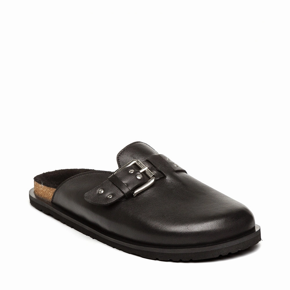Evergreen Flat Shoe BLACK LEATHER