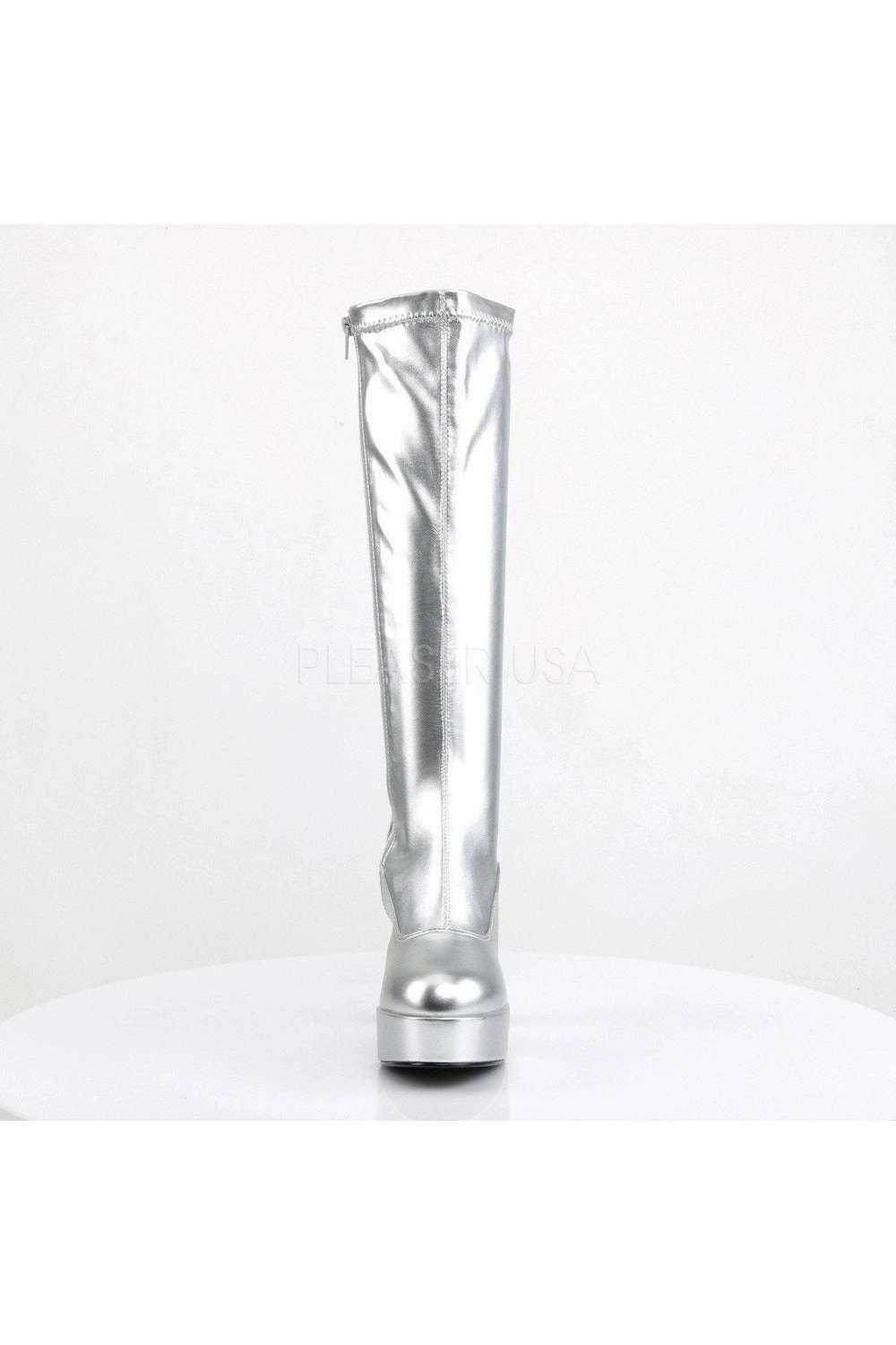EXOTICA-2000 Go Go Boot | Silver Patent
