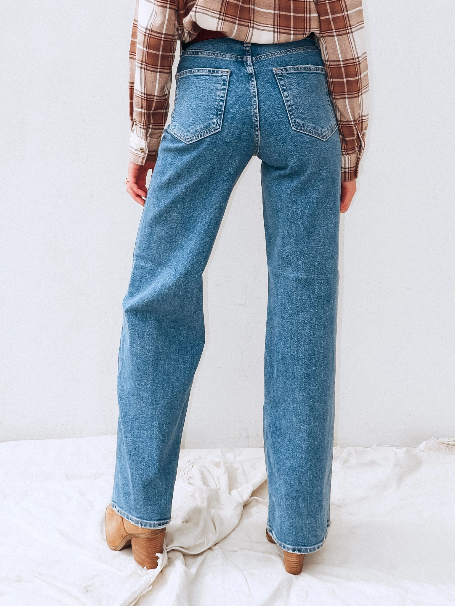 Far Out Wide Leg Jeans in Medium - Final Sale