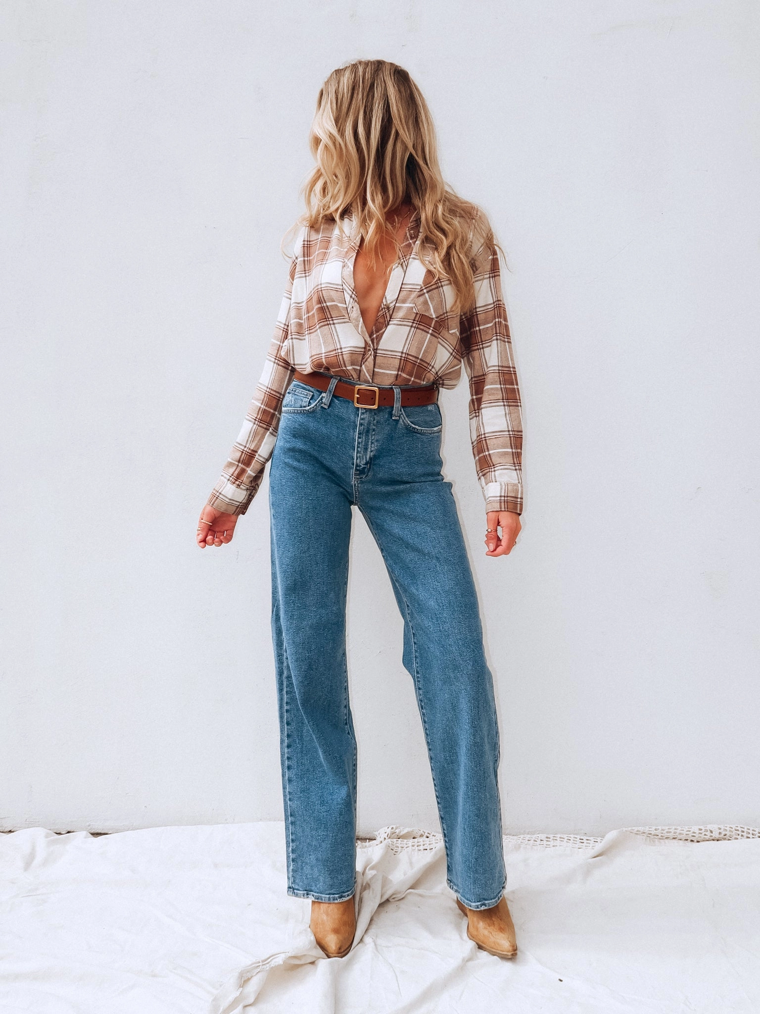 Far Out Wide Leg Jeans in Medium - Final Sale